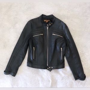 Arden B Black Leather Moto Jacket
